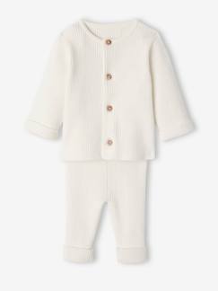 Conjuntos-Bebé-Conjunto unisex de punto tricot con camiseta y pantalón, bebé