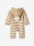 Mono de punto tricot para bebé recién nacido con forro AZUL CLARO LISO+BEIGE MEDIO A RAYAS+BLANCO CLARO A RAYAS 
