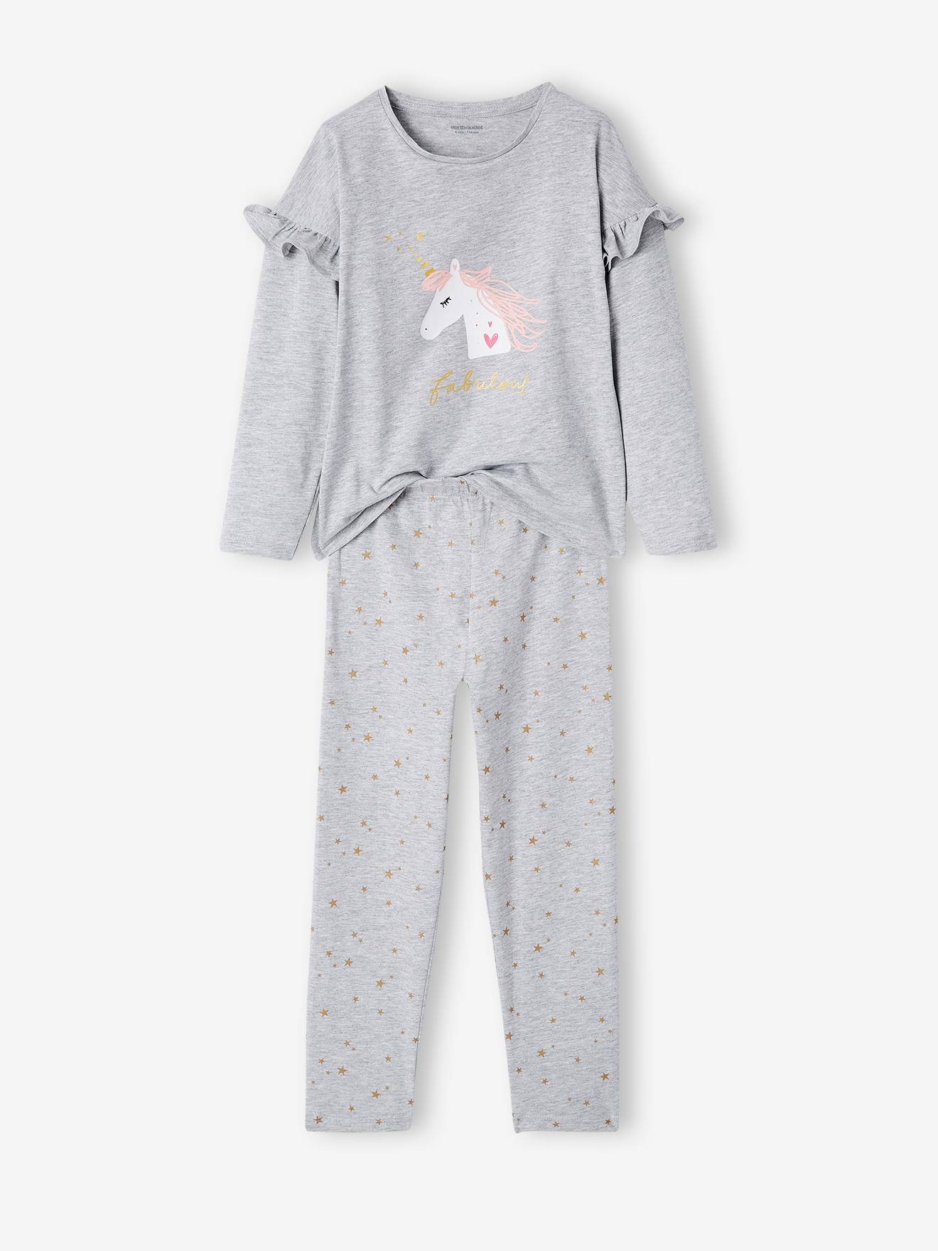 Mono pijama Unicornio, niña azul medio liso con motivos - Vertbaudet