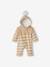 Mono de punto tricot para bebé recién nacido con forro AZUL CLARO LISO+BEIGE MEDIO A RAYAS+BLANCO CLARO A RAYAS 