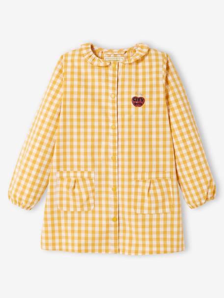 Babi a cuadros vichy personalizable, niña AMARILLO MEDIO A CUADROS 