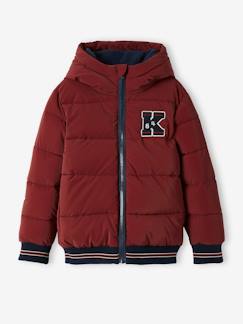 Niño-Abrigos y chaquetas-Chaqueta acolchada estilo universitario con emblema y forro polar, niño