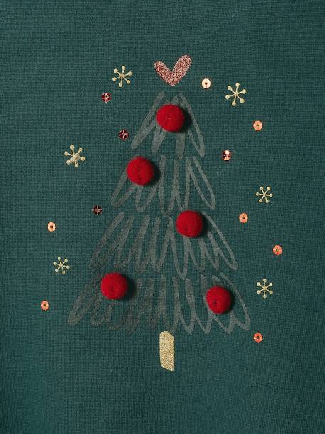 Sudadera con árbol de Navidad para niña verde pino 