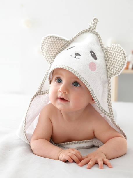 Capa de baño con capucha bordado bebé - Vertbaudet