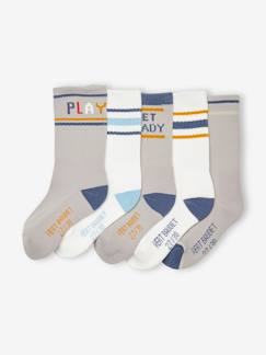 Niño-Ropa interior-Calcetines-Lote de 5 pares de calcetines deportivos para niño