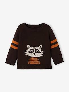 Bebé-Jersey de punto tricot, con mapache, para bebé