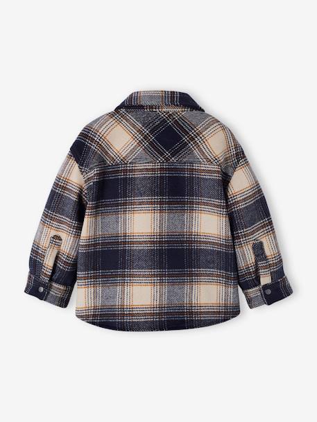 Sobrecamisa de franela para bebé BEIGE CLARO A CUADROS 