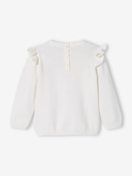 Jersey con volantes y pompones Cereza, para bebé AZUL OSCURO A RAYAS+BLANCO CLARO LISO CON MOTIVOS+ROJO OSCURO LISO CON MOTIVOS+VERDE MEDIO LISO CON MOTIVOS+VIOLETA MEDIO LISO CON MOTIVOS 