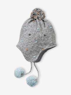 Niña-Accesorios-Gorros, bufandas, guantes-Gorro estilo peruano con lunares en relieve, para niña