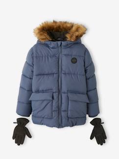 Niño-Abrigos y chaquetas-Chaquetas acolchadas y cazadoras-Chaqueta acolchada con forro polar y guantes o manoplas, para niño