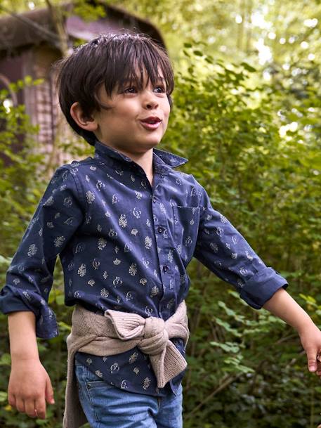 Camisa con motivos gipsy, para niño AZUL OSCURO ESTAMPADO 