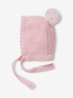 Bebé-Accesorios-Sombreros-Gorro con forma de capucha y pompón, bebé niña