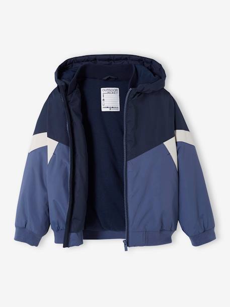 Cazadora cortaviento colorblock, niño AZUL OSCURO LISO CON MOTIVOS+BEIGE OSCURO LISO CON MOTIVOS 
