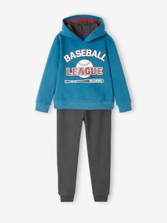 Deporte-Conjunto deportivo de felpa sudadera con capucha + pantalón jogging, para niño