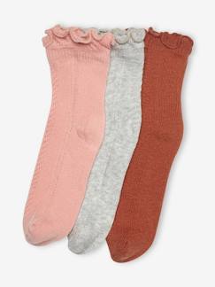 Niña-Ropa interior-Lote de 3 pares de calcetines de punto calado, niña