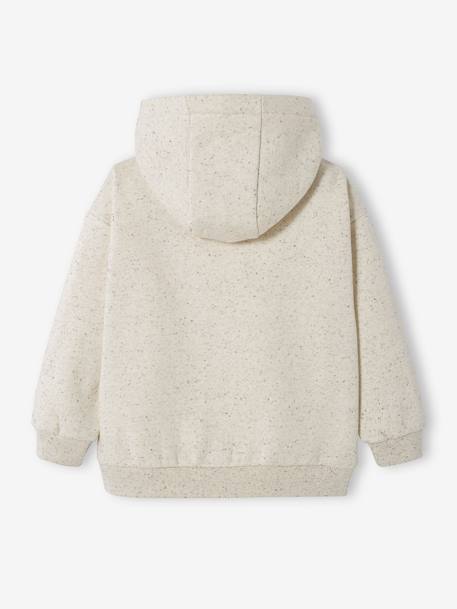 Sudadera con capucha y motivo nave espacial en relieve de felpa con efecto moteado, para niño BLANCO MEDIO LISO CON MOTIVOS 