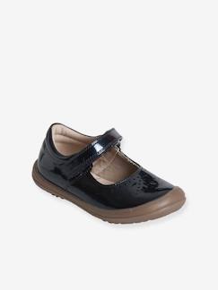 Calzado-Calzado niña (23-38)-Zapatos tipo babies de charol con piezas autoadherentes para niña, especial autonomía