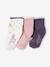 Pack de 3 pares de calcetines Conejitos y Corazones, bebé niña BEIGE CLARO BICOLOR/MULTICOLOR 