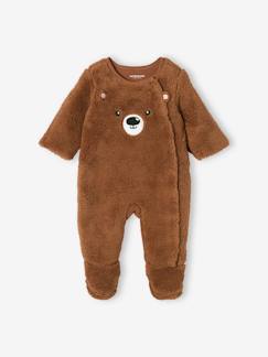 Bebé-Pijamas-Pelele "panda" de pelo sintético para bebé niño