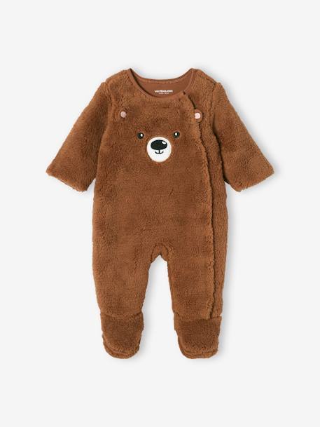Ecorresponsables-Bebé-Pijamas-Pelele "panda" de pelo sintético para bebé niño