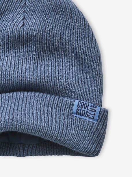 Gorro liso de punto de canalé, para niño AMARILLO MEDIO LISO+AZUL MEDIO LISO 