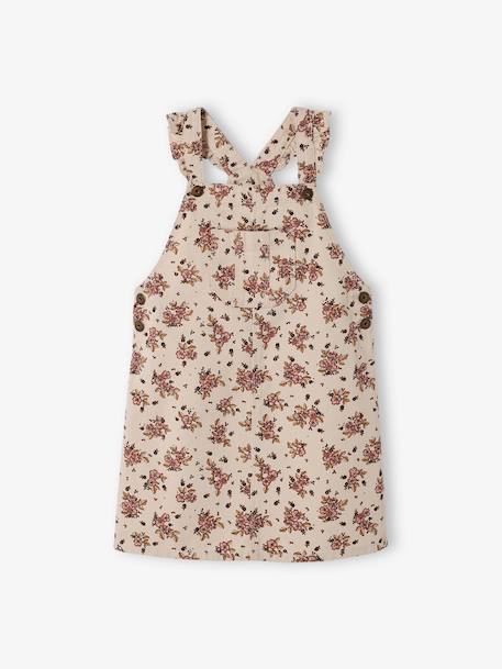 Vestido peto con flores y tirantes con volantes BEIGE CLARO ESTAMPADO+gris perla+ROSA CLARO ESTAMPADO 