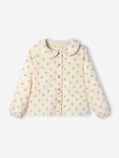 Niña-Camisas y Blusas-Blusa de gasa de algodón con detalles de volantes y motivos estampados, para niña