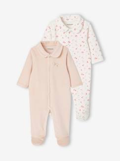 Bebé-Pijamas-Pack de 2 peleles para niña de terciopelo