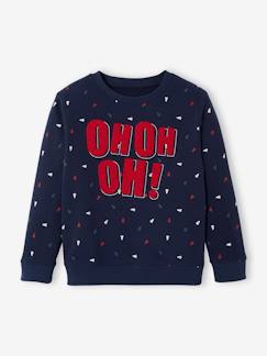 Niño-Jerséis, chaquetas de punto, sudaderas-Sudadera de Navidad para niño con mensaje divertido de rizo y motivos de árboles