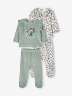 Bebé-Pack de 2 pijamas de terciopelo para bebé, niña