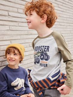 Niño-Camisetas y polos-Camiseta con motivo gráfico y mangas raglán a color, para niño
