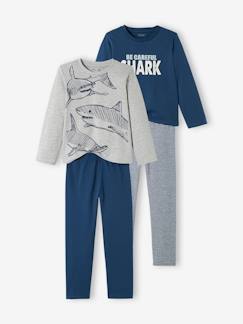 Pijamas y bodies bebé-Lote de 2 pijamas "Tiburones", niño