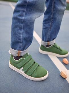 Calzado-Zapatillas con tira autoadherente de piel, para niño