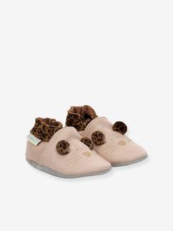 Calzado-Zapatillas de casa de piel ligera Leo Mouse ROBEEZ©, bebé