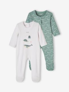 Pijamas y bodies bebé-Lote de 2 peleles de algodón para bebé niño