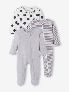 Pijamas y bodies bebé-Lote de 3 pijamas de punto para bebé
