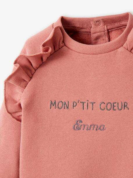 Sudadera de felpa personalizable, para bebé AZUL OSCURO LISO CON MOTIVOS+MARRON MEDIO LISO CON MOTIVOS 