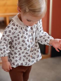 Bebé-Blusas, camisas-Blusa de flores para bebé con cuello con bordado inglés