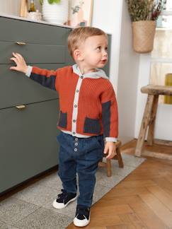 Bebé-Sudaderas, jerséis y chaquetas de punto-Chaqueta de punto tricot para bebé con capucha