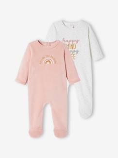 Bebé-Pijamas-Pack de 2 peleles para bebé niña de terciopelo