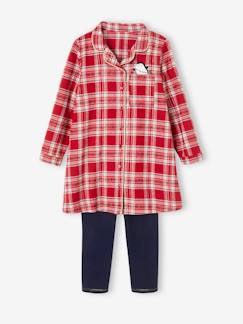 Niña-Pijamas-Camisón de franela y legging de Navidad, niña