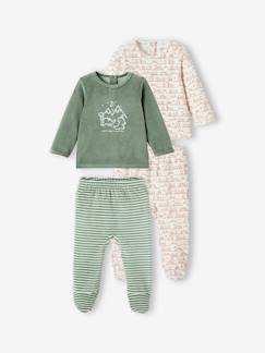 Bebé-Pijamas-Lote de 2 pijamas de dinosaurios de terciopelo para bebé niño