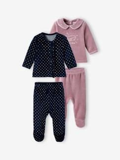 Bebé-Pijamas-Lote de 2 pijamas de terciopelo para bebé, niña