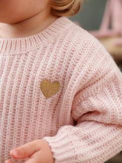 Bebé-Sudaderas, jerséis y chaquetas de punto-Jersey de punto con corazón dorado, para bebé