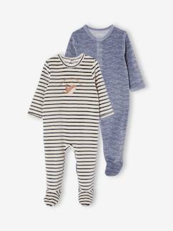Bebé-Pijamas-Lote de 2 peleles "ballenas" de terciopelo, para bebé niño