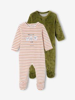 Bebé-Pijamas-Pack de 2 peleles para bebé niño "Bosque" de terciopelo