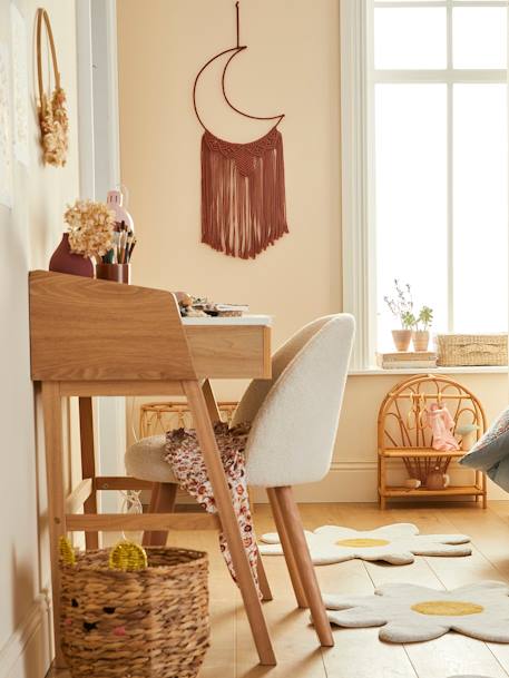Atrapasueños grande Luna de macramé MARRON MEDIO LISO 