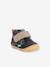 Botines de piel para bebé Sabio KICKERS® primeros pasos AZUL OSCURO LISO+BEIGE MEDIO LISO+tinta 