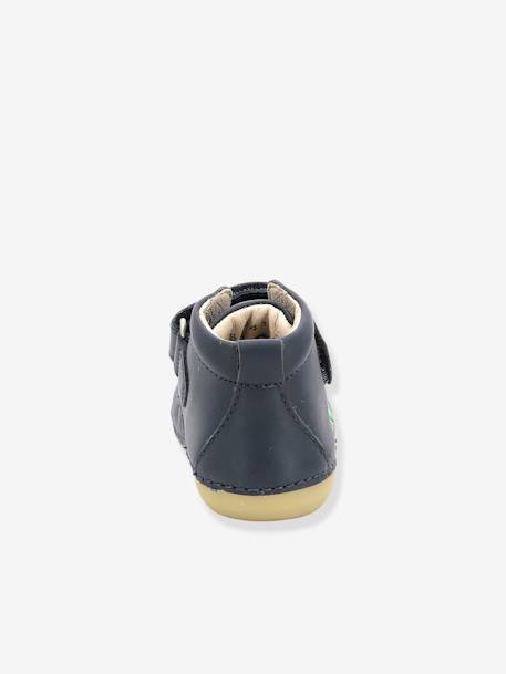 Botines de piel para bebé Sabio KICKERS® primeros pasos AZUL OSCURO LISO+BEIGE MEDIO LISO+tinta 