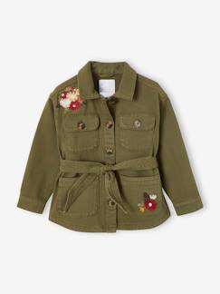 Niña-Abrigos y chaquetas-Abrigos y parkas-Chaqueta militar bordada de flores, niña